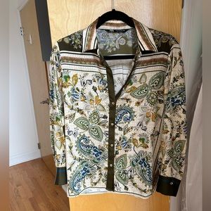 ZARA satin button down shirt. Excellent condition. Size Small